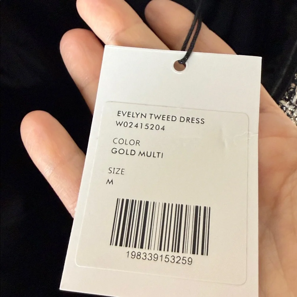 Generation Love Evelyn Tweed Dress in Gold Multi - Picture 8 of 10